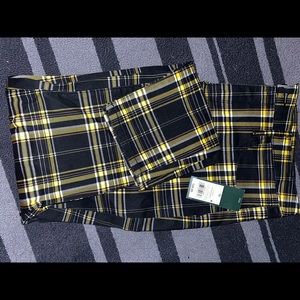 Black and yellow plaid pants